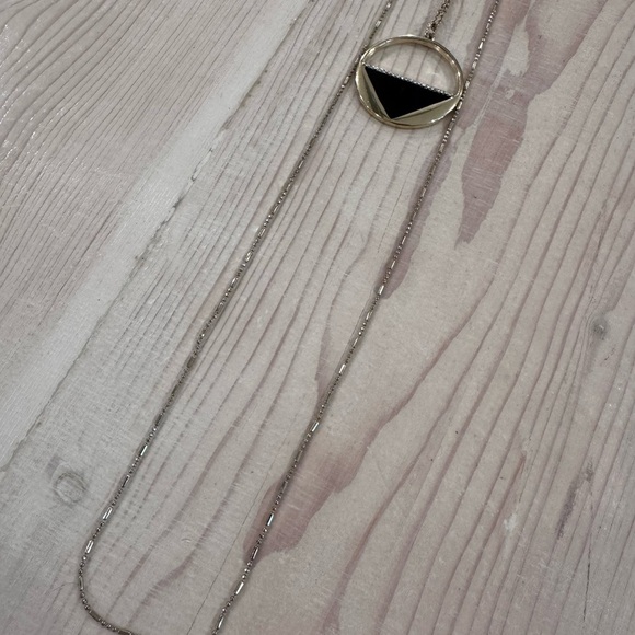 Express Gold and Black Geometric Necklace - Picture 4 of 5